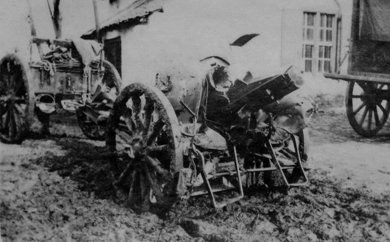 10,5-cm-Kanone vom Typ Krupp in Gebrauch bei der belgischen Armee